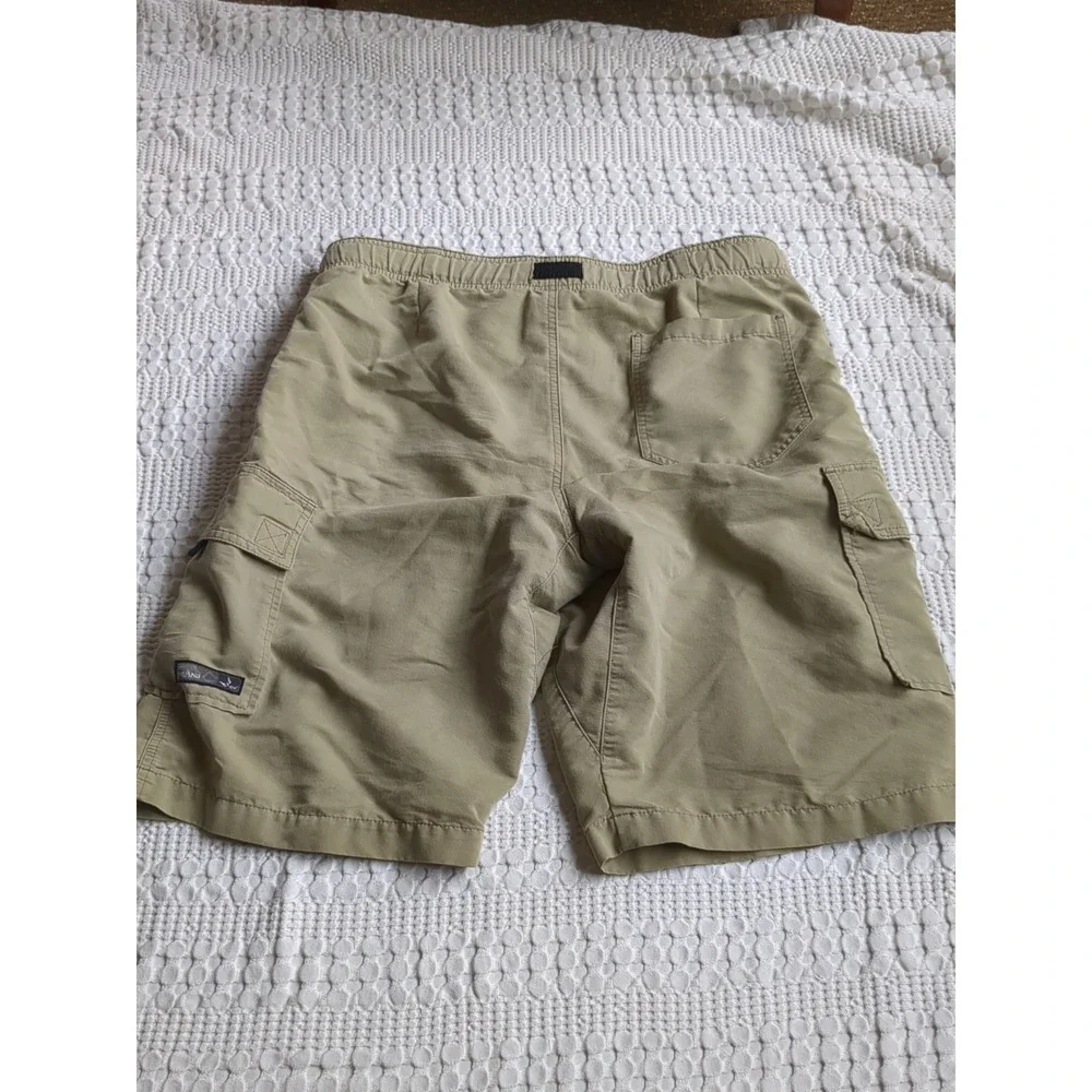 Prana Belted Cargo Belt Stretch Shorts Khaki Green Medium Waist 34